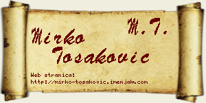 Mirko Tošaković vizit kartica